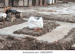 Bulk bag of building material on a construction site