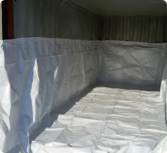 Installed container liner — interior corner view