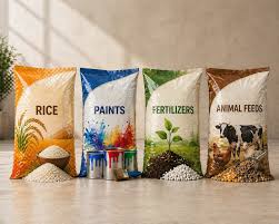 Printed PP woven bags — rice, paints, fertiliser, animal feed